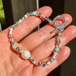 S925 Sterling Silver Freshwater Pearl Stone Bracelet